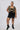 girl wear blank canvas suede unisex vest front view