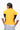 girl wearing honey yellow unisex sweater vest backside design view